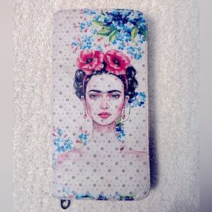 Frida Kahlo Portrait Zip Around Artsy Wallet